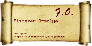 Fitterer Orsolya névjegykártya